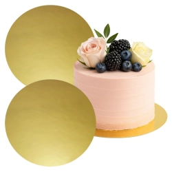 Podkład pod tort okrągły złoty 28 cm podkładka pod ciasto sztywny 2 sztuki
