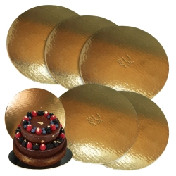 Podkład pod tort okrągły 20cm złoto czarny gładki błyszczący podkładka na ciasto 5szt