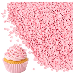Posypka cukrowa na tort serce serduszka na walentynki różowe 3mm 50g