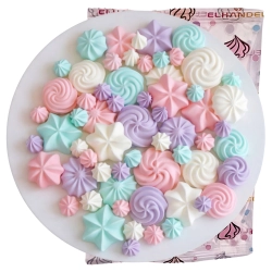 Posypka ozdoby na tort bezy dekoracje urodzinowe kolorowe beziki perełki 100g