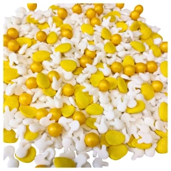 Posypka na tort 50g jajeczka cukrowe królik perełki mix dekoracje świąteczne Wielkanoc