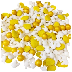 Posypka na tort 50g jajeczka cukrowe królik perełki mix dekoracje świąteczne Wielkanoc