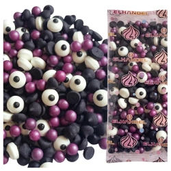 Posypka na tort 50g beziki perełki oczy mix halloween dekoracje na babeczki