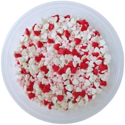 Posypka cukrowa na tort serce serduszka na walentynki róż biel czerwony mix 50g