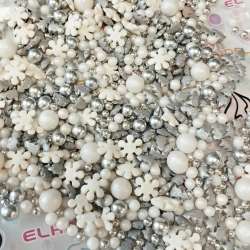 Posypka cukrowa na tort choinka płatki śniegu perełki mix święta Boże Narodzenie 40g