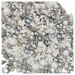 Posypka cukrowa na tort choinka płatki śniegu perełki mix święta Boże Narodzenie 40g