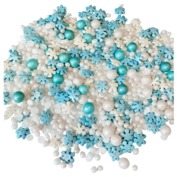 Posypka cukrowa na tort płatki śniegu perełki mix święta Boże Narodzenie 40g