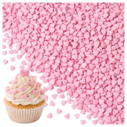 Posypka cukrowa na tort serce serduszka na walentynki różowe 6mm 50g