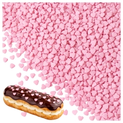 Posypka cukrowa na tort serce serduszka na walentynki różowe 6mm 100g