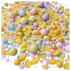Posypka na tort 50g jajeczka cukrowe perełki maczki kule czekoladowe dekoracje świąteczne Wielkanoc