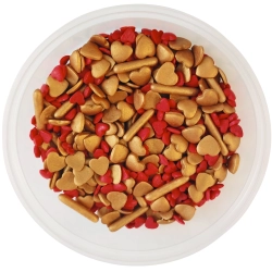 Posypka cukrowa na tort serce serduszka mix na walentynki złoty czerwony 50g