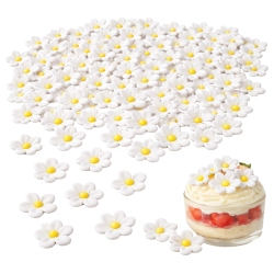 Kwiaty na tort 100 sztuk kwiat cukrowy biały dekoracje urodzinowe komunia wesele