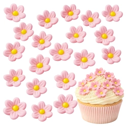 Kwiaty na tort 20 sztuk kwiat cukrowy różowy dekoracje urodzinowe komunia wesele