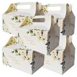 Pudełko na tort ciasto 5 sztuk Pierwsza Komunia Święta karton ozdobny z rączką opakowanie