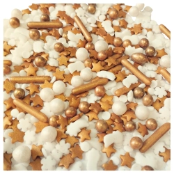 Posypka cukrowa na tort płatki śniegu gwiazdki mix święta Boże Narodzenie 40g