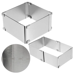 Rant do tortu rant cukierniczy regulowany do pieczenia biszkoptu kwadrat podziałka 8cm