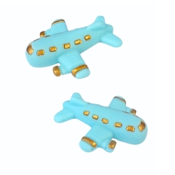 Figurka cukrowa na tort samoloty na roczek baby shower urodziny niebieski 2 szt