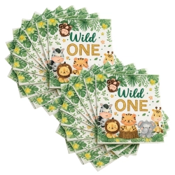 Serwetki papierowe 20 sztuk zwierzęta safari zoo urodziny na roczek baby shower ozdoby na stół