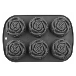 Forma silikonowa do deserów foremka do babeczek muffinek wzór róże 6 szt
