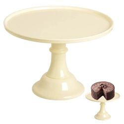 Patera stojak do ciasta tortu na nóżce dekoracja słodkiego stołu beżowa 24cm
