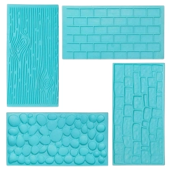 Wykrawacz do lukru foremki na tort szablon do odciskania wzoru cegły kamienie drewno mix