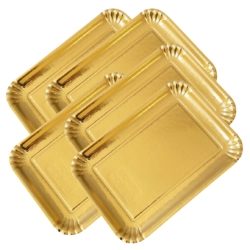 Taca podkład na ciasto złota 20 cm x 14 cm podkładka pod ciasto sztywny 5 sztuk