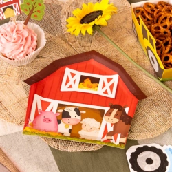 Talerzyki papierowe 6 sztuk farma zwierzęta dekoracje urodzinowe ozdoby na stół