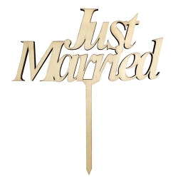 Topper ozdoby na tort napis Just Married dekoracje ślub wesele