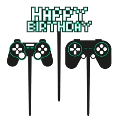 Topper na tort HAPPY BIRTHDAY game on ozdoby dekoracje urodzinowe