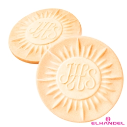 Figurka na tort hostia cukrowa złoty IHS ozdoby dekoracje komunijne chrzest