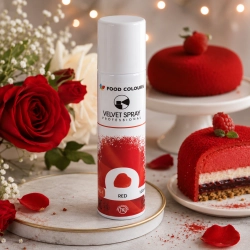 Barwnik spożywczy 100ml jadalny zamsz w spray czerwony ozdoby velvet i rękaw cukierniczy