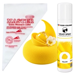 Barwnik spożywczy 100ml jadalny zamsz w spray żółty ozdoby velvet i rękaw cukierniczy