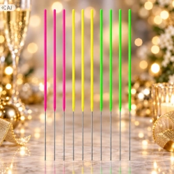 Zimne ognie 10sztuk sparkles kolorowe neonowe dekoracje urodzinowe sylwester party