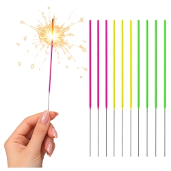 Zimne ognie 10sztuk sparkles kolorowe neonowe dekoracje urodzinowe sylwester party