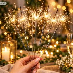 Zimne ognie 10 sztuk sparkles tradycyjne dekoracje urodzinowe sylwester party