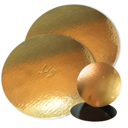 Podkład pod tort okrągły 22cm złoto czarny gładki błyszczący podkładka na ciasto 2szt