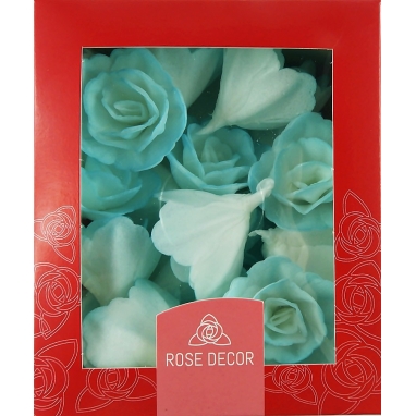 Róża chińska waflowa mała niebieska cieniowana 35 sztuk