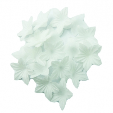 Kwiaty waflowe mini 20 sztuk białe