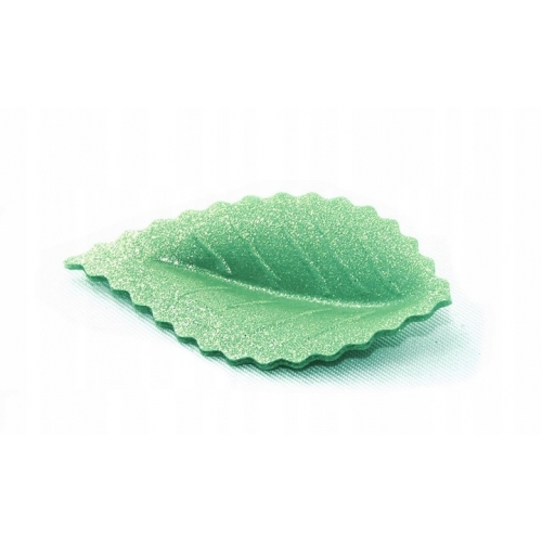 Listki waflowe zielone pozłacane ozdoba na tort 100 szt