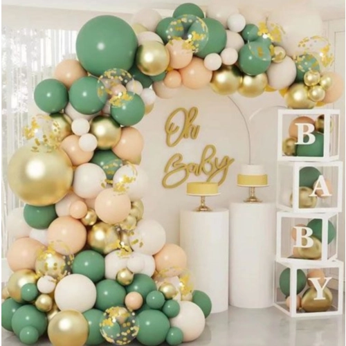 Balony girlanda balonowa dekoracja zestaw balon oliwkowa złota 108 szt