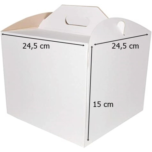 Pudełko na ciasto chrzest wesele komunia karton na tort opakowanie 24,5x24,5x15cm zestaw 10 sztuk