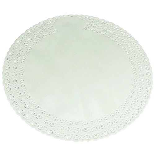 Serwetka porcelanowa okrągła biała podkładka pod ciasto tort 20 cm 10 szt