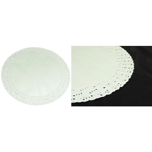 Serwetka porcelanowa okrągła biała podkładka pod ciasto tort 23 cm 10 szt
