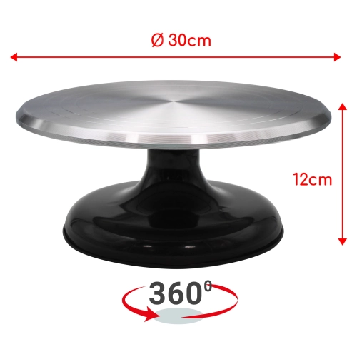 Patera obrotowa dekorator do tortu ciasta aluminiowa 30 cm dekoracje urodzinowe stabilna ciężka