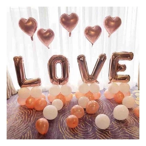 Napis balonowy love miłość zestaw balonów rose gold walentynki panieński balon