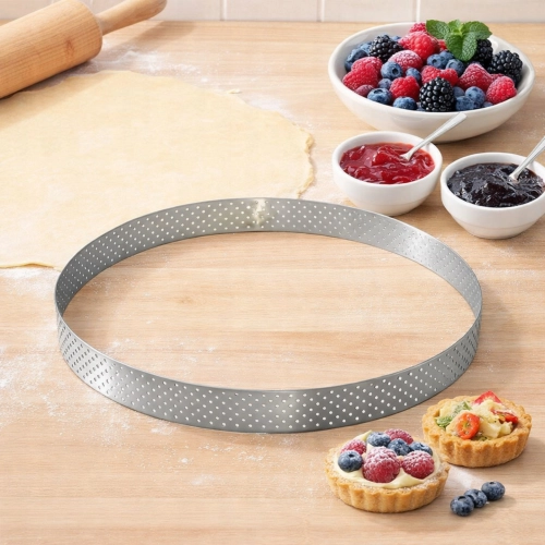 Foremka do tartaletek forma perforowana do pieczenia tarty ring rant średnica 24 cm wysokość 2 cm