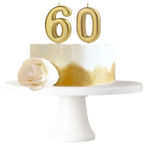 Świeczka urodzinowa złota 60
