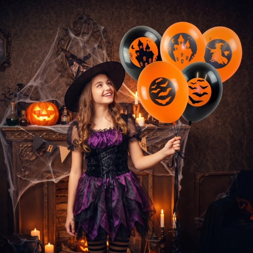 Balony lateksowe 5 sztuk nietoperz zamek wiedźma dekoracje halloween