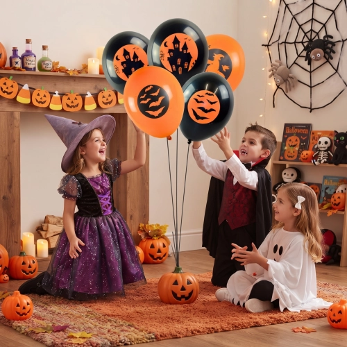 Balony lateksowe 5 sztuk nietoperz zamek wiedźma dekoracje halloween