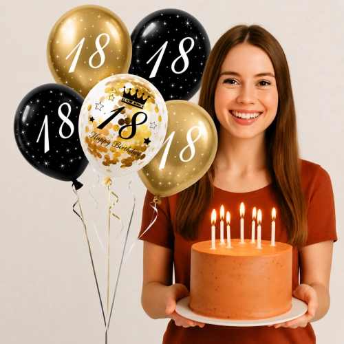 alony na 18 urodziny dekoracje urodzinowe ozdoby balon lateksowy 6 sztuk